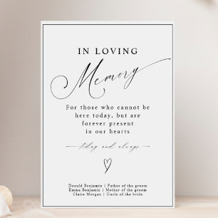 Modern Calligraphy In Loving Memory Wedding Sign