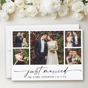 Modern Calligraphy Ink Pen 5 Photos Wedding Announcement