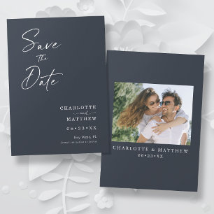 Modern Calligraphy Ink Script 1 Photo Slate Save The Date