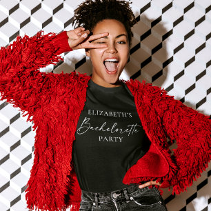 Modern Calligraphy Ink Script Bachelorette Party T-Shirt