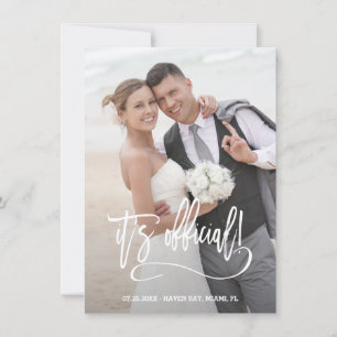 Modern Calligraphy It's official Wedding Announcement