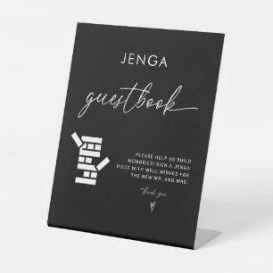 Modern Calligraphy Jenga Guest Book Wedding Sign
