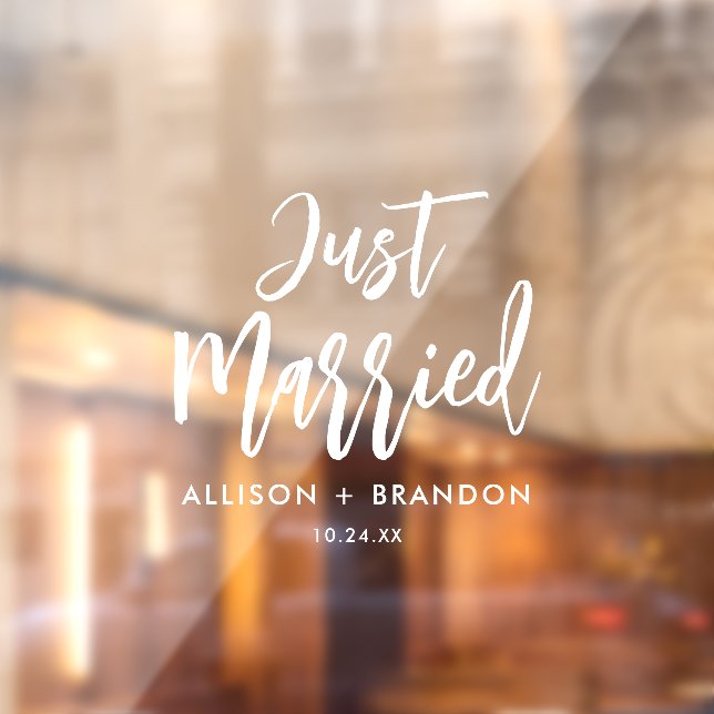 Modern Calligraphy Just Married Wedding Car (Sheet 2)