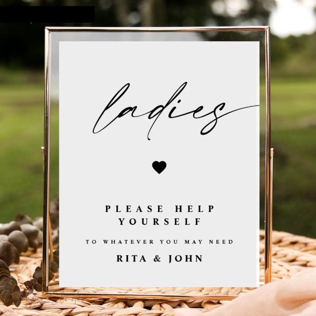 Modern Calligraphy Ladies Bathroom Wedding Sign (Creator Uploaded)