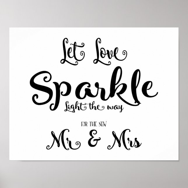 Modern Calligraphy Let love sparkle Print (Front)