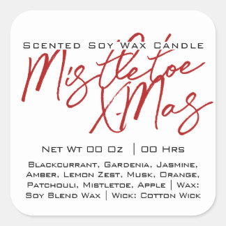 Modern Calligraphy Lettering White Black Candle Square Sticker