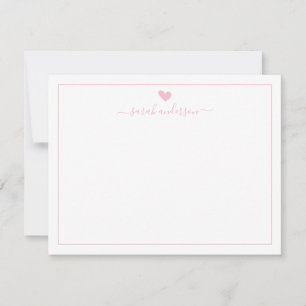 Modern Calligraphy Light Pink Heart Personalised Card