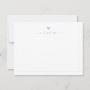 Modern Calligraphy Light Purple Heart Personalised Card