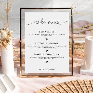 Modern calligraphy Menu Cake Wedding Cake Sign