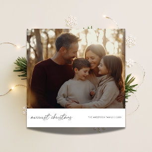 Modern Calligraphy Merriest Christmas Photo Card
