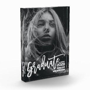 Modern Calligraphy Minimalist Graduation Photo Block