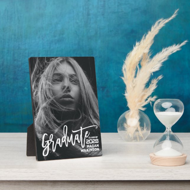 Modern Calligraphy Minimalist Graduation Tabletop Plaque (Side)