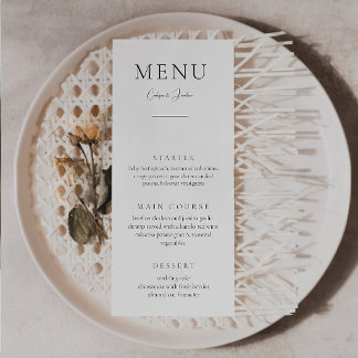 Modern Calligraphy Minimalist Wedding Menu
