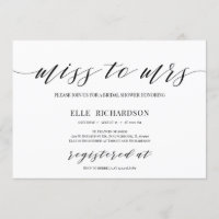 Modern calligraphy miss to mrs bridal shower