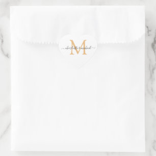 Modern Calligraphy Monogram Heart Sticker