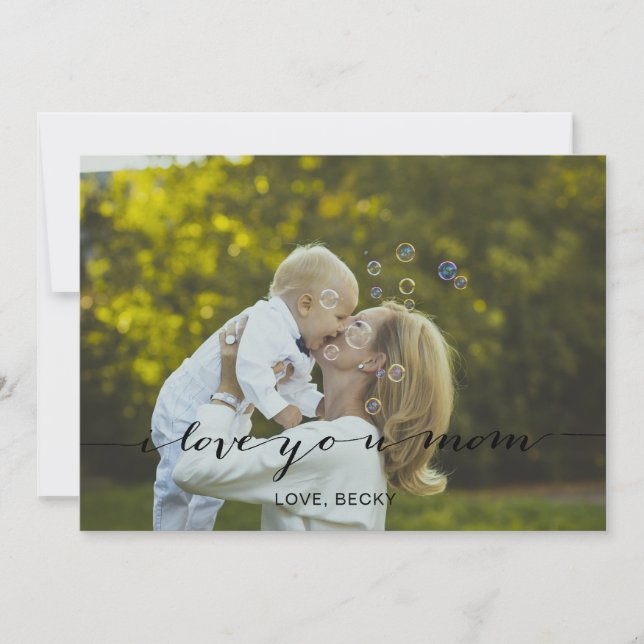 Modern Calligraphy Mother's Day Photo Card (Front)