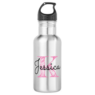Modern Calligraphy Name Handwritten Style Monogram 532 Ml Water Bottle