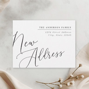 Modern Calligraphy New Address Moving Announcement Postcard