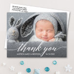 Modern Calligraphy New Baby Thank You Postcard<br><div class="desc">Modern Calligraphy New Baby Photo Thank You Postcard</div>