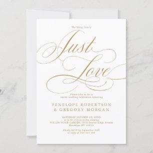 Modern calligraphy nothing fancy just love wedding invitation