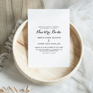 Modern Calligraphy Nuestra Boda  Invitation