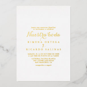 Modern Calligraphy Nuestra Boda Wedding Gold