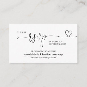 Modern calligraphy Online Wedding Website RSVP Enclosure Card