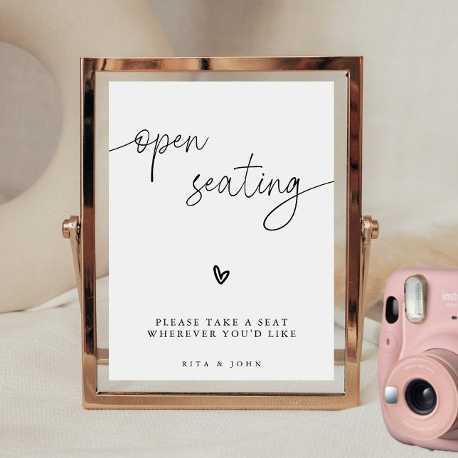 Modern Calligraphy Open Seating Wedding Sign (Creator Uploaded)