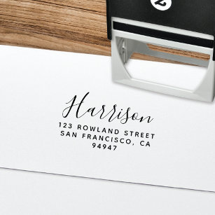 Modern Calligraphy Oversize Name Return Address Self-inking Stamp