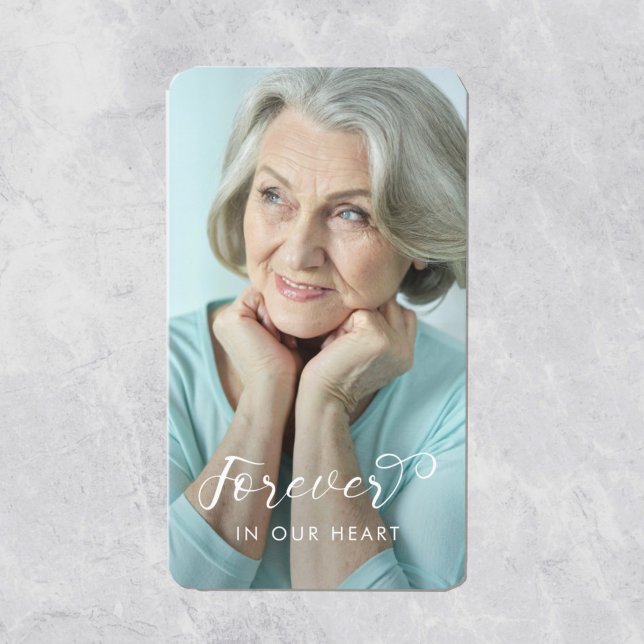 Modern Calligraphy Photo Funeral Memorial Card (Creator Uploaded)