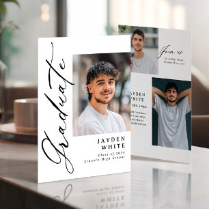 Modern Calligraphy Photo Graduation Announcement