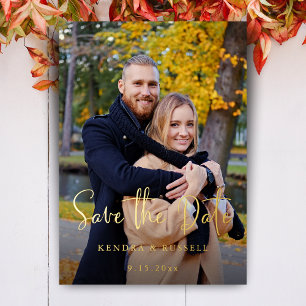 Modern Calligraphy Photo Save the Date