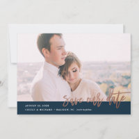 Modern calligraphy photo save the date
