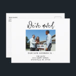 Modern Calligraphy Photo We've Moved New Address  Postcard<br><div class="desc">Personalised Moving Announcement New Home Photo We've Moved New Address Change Of Address Postcard</div>