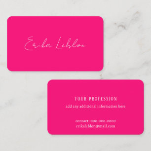 Modern Calligraphy Pink Calling Card