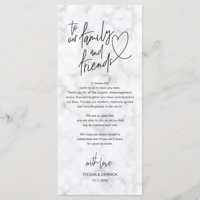 Modern calligraphy Place Setting Thank You Card (Front)