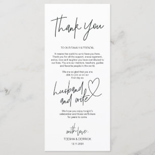 Modern calligraphy Place Setting Thank You Card