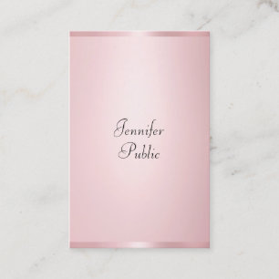 Modern Calligraphy Professional Elegant Rose Gold Business Card
