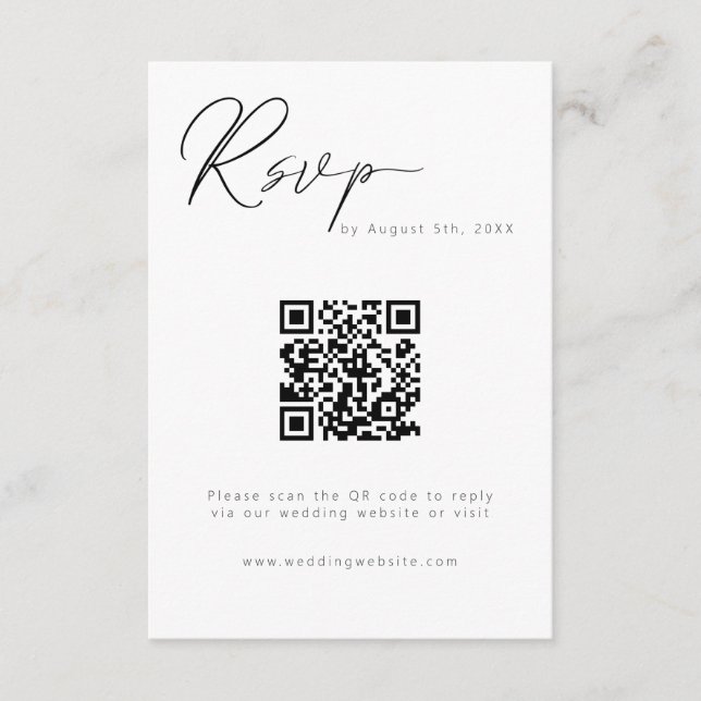 Modern Calligraphy QR Code  Enclosure Card (Front)