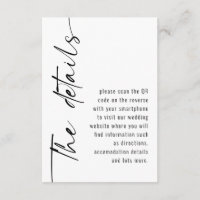 Modern Calligraphy QR Code Wedding Details