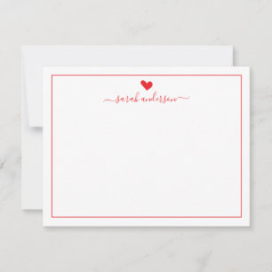 Modern Calligraphy Red Heart Personalised Card