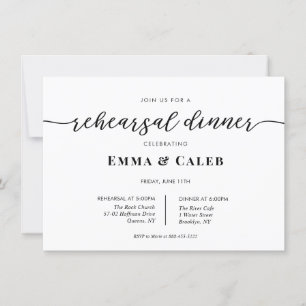 Modern Calligraphy Rehearsal Dinner invitation
