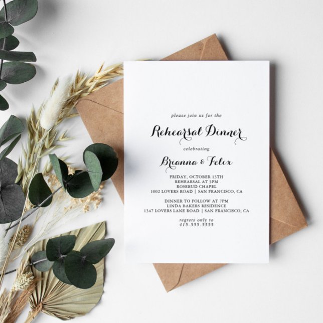 Modern Calligraphy Rehearsal Dinner Invitation (Creator Uploaded)