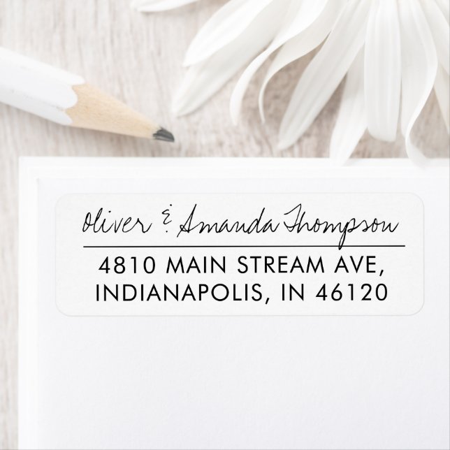 Modern Calligraphy Return Label Address (Insitu)