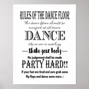 Modern Calligraphy Rules of dance floor wedding Poster