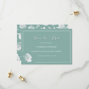 Modern Calligraphy Sage Green Floral Wedding Save The Date