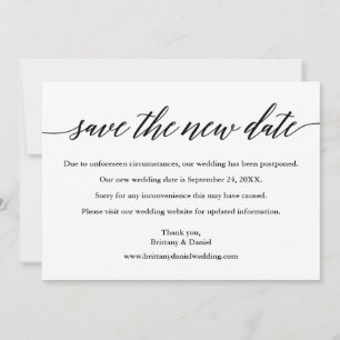 Modern Calligraphy Save The New Date Card