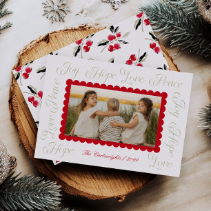 Modern Calligraphy Script Christmas Photo Card