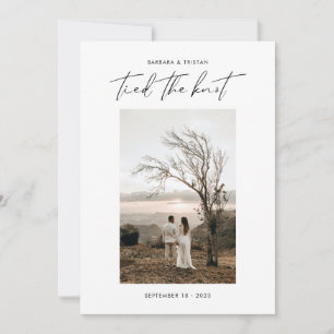 Modern Calligraphy Script Elopement Photo Announcement
