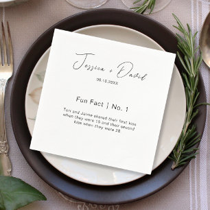 Modern Calligraphy Script Fun Facts Wedding  Napkin